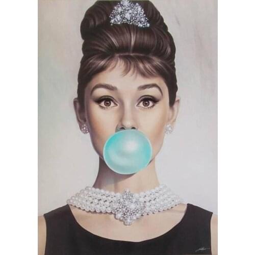 5d spuare&roud Audrey Hepburn Diamond Embroidery Needlework DIY Diamond Painting Cross Stitch Pictures By Numbers Home Decor