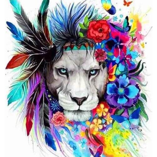 DIY Diamond Painting Animals Art Tiger 5D Round Diamond Mosaic Cross Stitch Diamond Embroidery, 3D,Mosaic,Decoration,Christmas