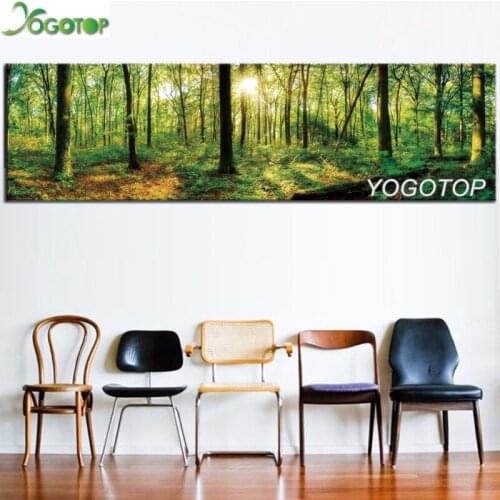 Large Diy diamond painting Forest Sunrise Landscape rhinestone 5D full Drill mosaic Diamant embroidery Home Decor natural YY2381