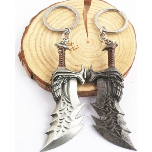 Game God of War 4 keychain Kratos Sword Axe Knife 3D Weapon Model High Qulaity Pendant For Men Women Car Keyring Accessories