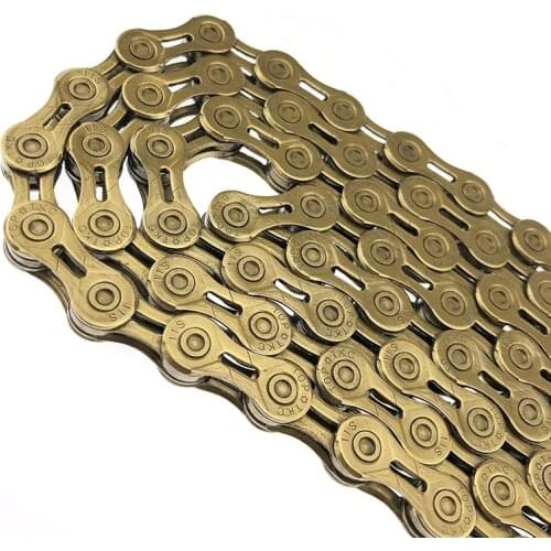 RACEWORK Mountain Road Bike 10 11-speed chain hollow gold chain ultra light with magic buckle bike parts