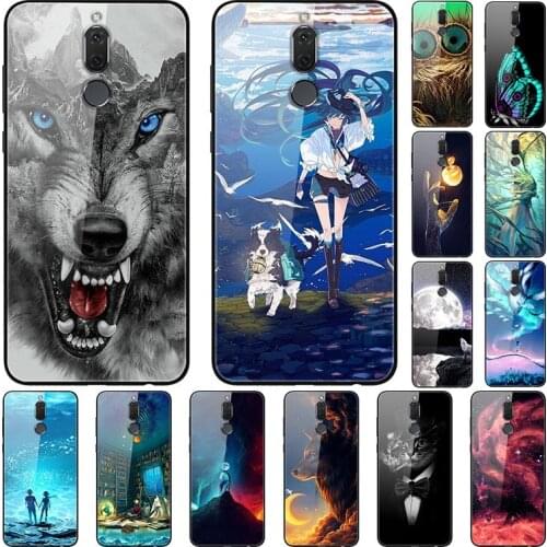 Case For Huawei Maimang 6 Back Phone Cover Black Silicone Bumper With Tempered Glass Series 3