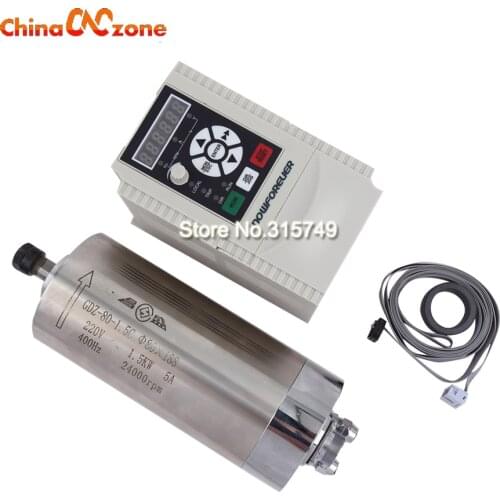 CNC 1.5kw Spindle kit water cooling spindle 1.5kw ER11 80MM Spindle+1.5KW 220V Inverter Variable Frequency Drive