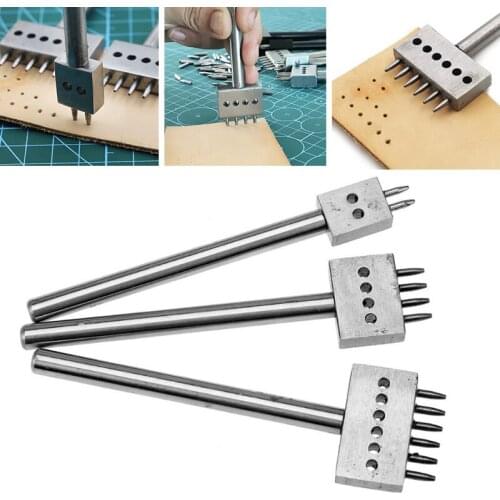 4/5/6/8mm Spacing Leather Hole Punches Hole Punching Nail DIY Hand Perforated Round Stitching Cut Leather Punch Tools 2021 New