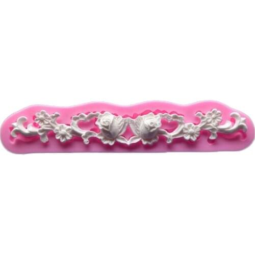 Cake Baking Mould Fondant Candy Tool Liquid 3D Silicone Molds Rose Lace Modeling Cake Decoration Mold for gift