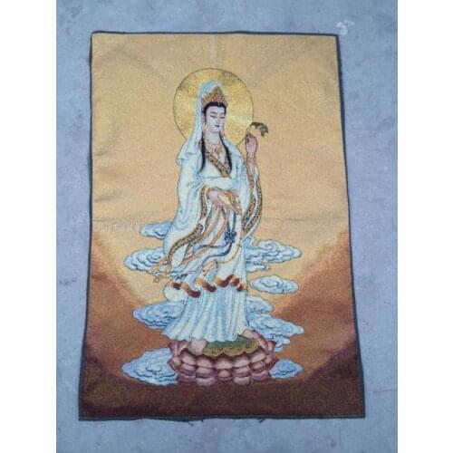 Chinese Antique collection the Thangka embroidery Goddess of mercy diagram