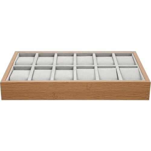 Watch Display Box 12 Grid Wristwatch Storage Case Organizer Holder with Pillow