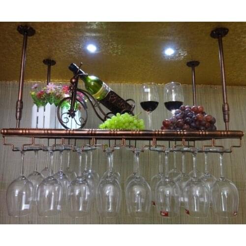 80*35cm Red wine cup goblet wine glass rack fashion wine hanging cup holder fashion underslung cup rack Wine Glass Cup Holder