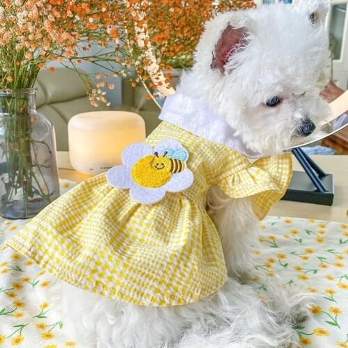 Summer Small Dog Clothes Dress Princess Skirt Puppy Dresses Yorkshire Corgi Pomeranian Shih Tzu Poodle Bichon Pet Clothing 2021