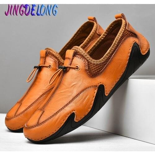 Fashion Mens Casual Shoes Outdoor Breathable Mens Shoes Brand Men Loafers Leather Men Oxfords Moccasins Shoes Mens Sneakers