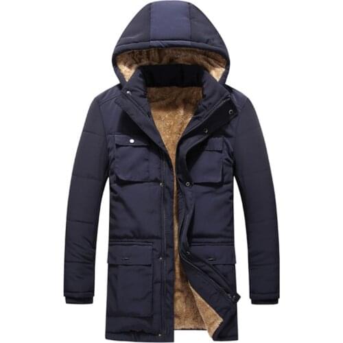 Men Winter Thick Fleece Hooded Jacket Long Sleeve Military Working Parka Outwear Cotton Padded Male Casual Coats Big Size M-8XL
