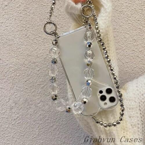 Soft Candy Colored 3D Love Necklace Chain Phone Case For iphone 12 Pro Max 11 ProMax 7 8 Plus X XR XS Max SE 2020 Strap Cover