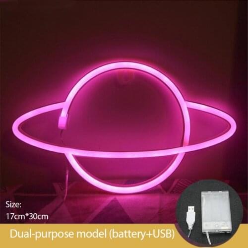 1PC Neon Light Creative Rocket Planet Shape USB Led Neon Sign For Room Home Party Wedding Decor Gift Night Lamp Dropshipping
