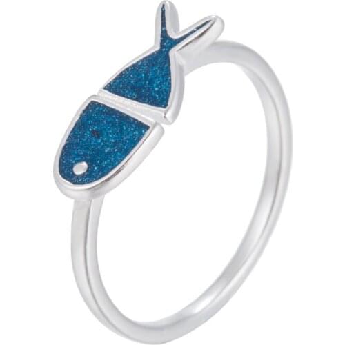 Oly2u Fish Rings for Women Adjustable Wedding Ring Fashion Animal Jewelry Girls Gift Wholesale