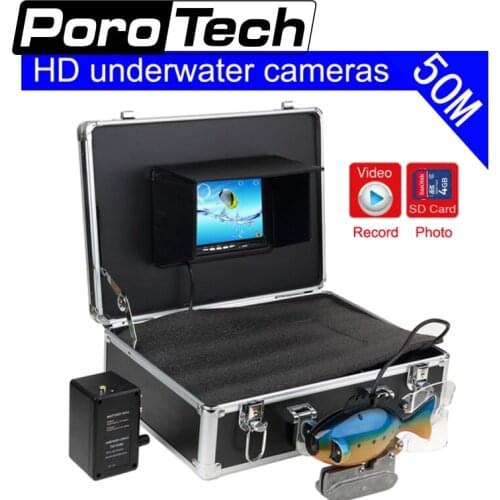 SY801 50m Depth Cable Fish Shape Underwater Fishing Camera 7Inch TFT LCD Monitor DVR Recording Waterproof Fish Finder system