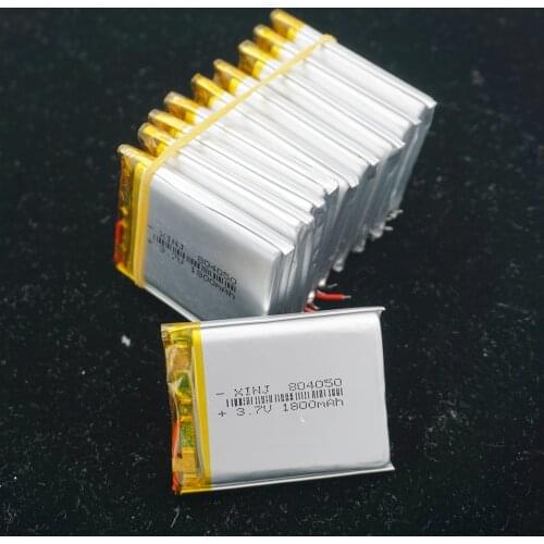 XINJ 10pcs 3.7V 1800mAh lithium-polymer battery lipo cell 804050 For GPS Sat Nav DIY Toys Camera E-book Phone PSP PS4 tv box PAD