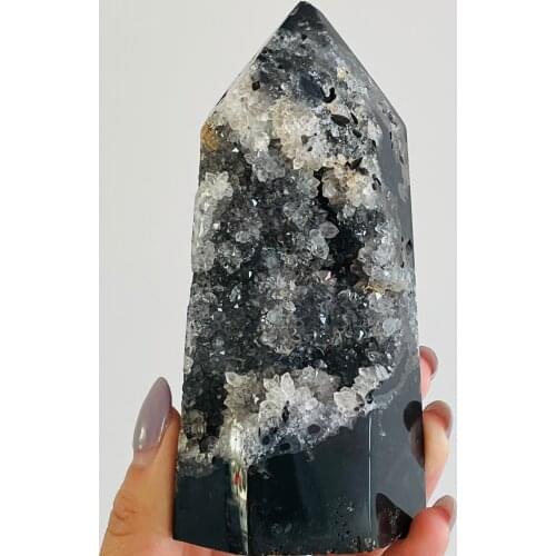 Rare Magic Stone Natural Agate Geode Points Mica Ore Original Crystal Decor
