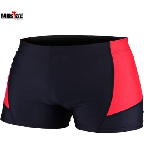 MUSCLE ALIVE Board Shorts For Men Bodybuilding Fitness Gyms Short Pants Bottom Spandex Polyester Black Red Orange Size M L XL