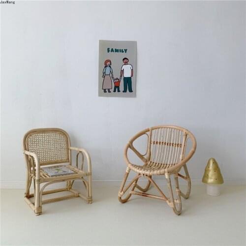 Nordic Living Room Chair Rattan Ins Childrens Small Stool Baby Backrest Armchair Living Room Chairs Household Furniture Lovely