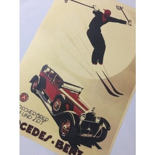 Old newspaper advertising Cars Posture Memory Canvas Painting Retro Vintage Kraft Poster DIY Wall Home Bar Posters Decor Gift