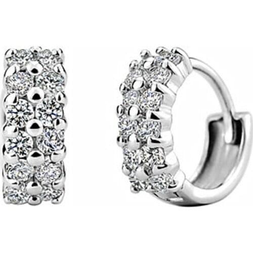 Sterling 925 Silver Earrings Natural Crystal Small Flower Hoop Earrings For Women Birthday Fashion Jewelry Gift CME1513