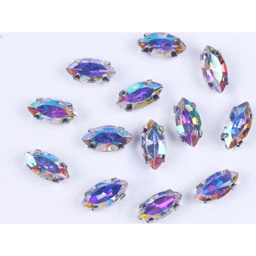 Prajna Horse Eye Rhinestones Applique Four Claws Crystals Diamond Rhinestones Sewn For Wedding Dress Strass For Handwork Crafts