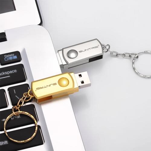 Suntrsi USB Flash Drive 64GB 4G metal Pen drive 8G 16G 32G pendrives 128G usb флешка chain u-disk 2.0 key usb stick gift for PC