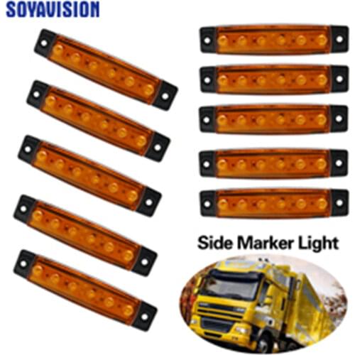 Car External Lights LED 24V 6 SMD LED Auto Car Bus Truck Lorry Side Marker Indicator low Led Trailer Light Rear Side Lamp