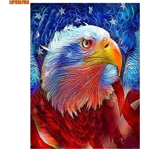 LIPHISFUN Handmade Cross Stitch Embroidery Diamond Painting Full Drill Home Decor Square/round Eagle