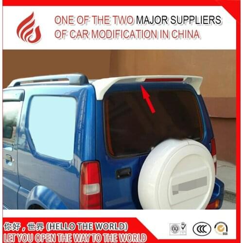 High quality ABS black white color car rear wing roof spoiler for Jimny 2007 -2016 spoiler with light