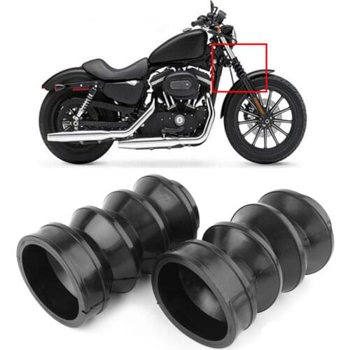 XL883 XL1200 Motorcycle Fork Gaiters Boots For Iron 883 XL883N 2009-2013 & Sportster 1200 Custom XL1200C Black