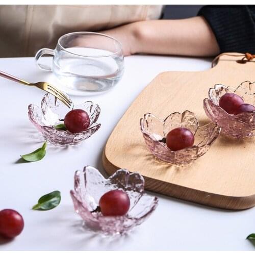 Japanese Hammer Eye Flower Glass Saucer Sauce Saucer Vinegar Saucer Hot Pot Dipping Saucer Seasoning Bowl Flower Bowl