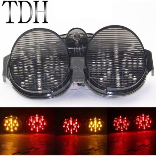 Smoke Motorcycle Taillight 12V LED Light For Yamaha YZF R6 2001 2002 Rear Tail Light Brake Turn Signal Integrated Stop Lamp