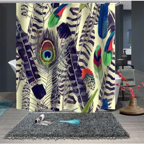 Custom Made Shower Curtain Bathroom Curtain Partition 1.5 x 1.8m 1.8 x 1.8m 1.8 x 2m Feather