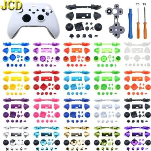 JCD Replacement Part Front Faceplate Cover + Back Housing Shell Case For Xbox Series X S Controller W/ Full Set Buttons Screwdri