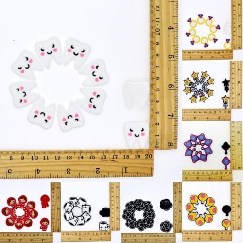 Kids Girls DIY Craft PVC Soft Camellia Mug Tooth Magic Wand Charms Fit Hair Accessory/Brooch/Earphone/USB Charger/Bookmark/Ring