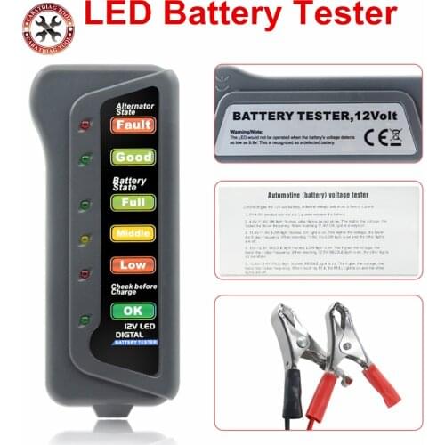 2019 Newest LED Digital Battery Alternator Tester Battery Tester Battery Level Monitor For Car Motorcycle Trucks Free Shipping