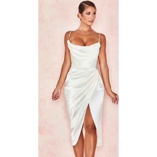 2020 Sexy Summer Dress Sleeveless Pleated Leisure White Women Dress fashion Women Dress
