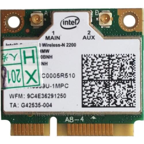 2200BNHMW Wi-Fi Adapter Half Mini PCI-e Wireless-N 2200 Wifi Wlan Card for Intel 2200BGN 802.11 N 300 Mbps 2.4GHz