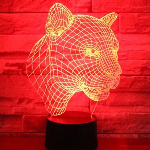3D LED Night Light Leopard side with 7 Colors Light for Home Decoration Lamp Amazing Visualization Optical Illusion Awesome