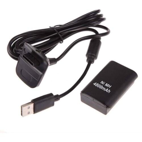 3.7V 4800mAh Battery Pack with USB Charging Cable For Xbox 360 Wireless Game Controller Gamepad Joystick Rechargeable Battery