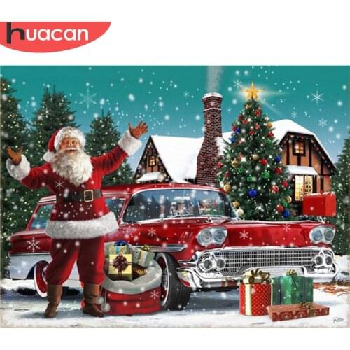 HUACAN Diamond Embroidery Cross Stitch Santa Claus Christmas Diamond Painting Full Square New Arrival Diamond Mosaic Home Decor