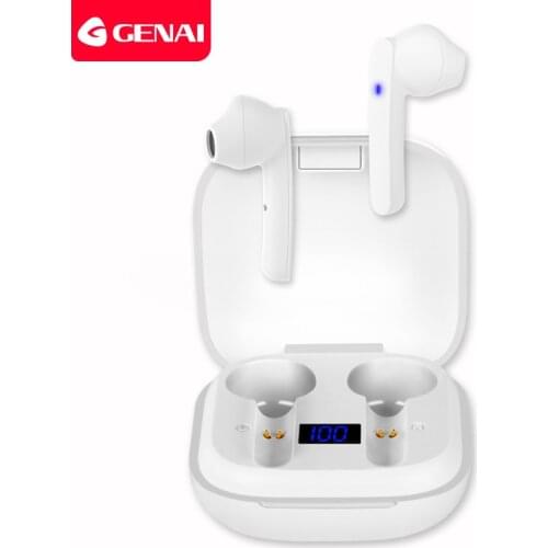 Genai Wireless Bluetooth 5.0 Earphones TWS Noise Cancelling in-Ear Sports Waterproof Headphones with LED Display Charging Case