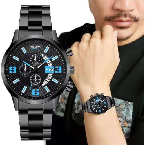 Big dial best selling stainless steel mens business watch sports military mens quartz watch fashion luxury watches for men