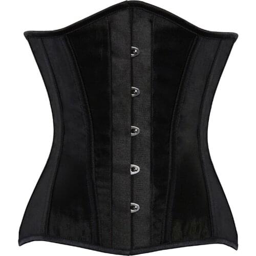 Black Sexy Boned Waist Trainer Brocade Corsets Bustiers Embroidery Lace Up Corselet Gothic Plus Size XS-6XL Body Shaper