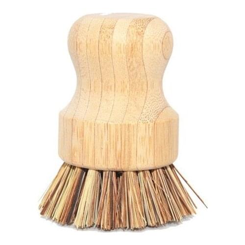 Kitchen Cleaning Wooden Brush Tools Household Items Kitchen Accessories Hand-held Round Short-handled Dishwashing Brush