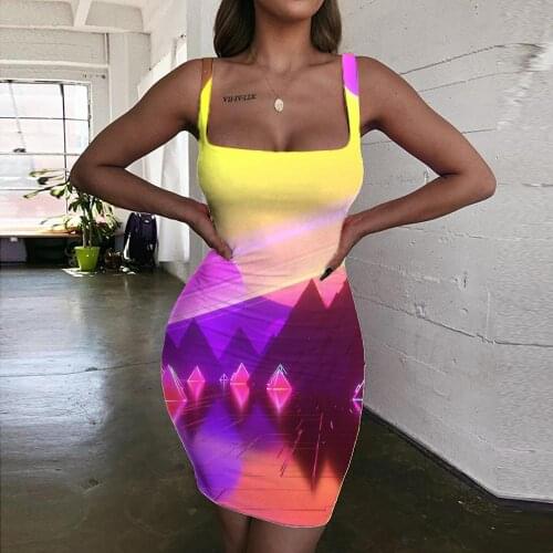 Giyu Brand Psychedelic Dress Women Dizziness Bodycon Dress Graphics Sundress Harajuku Ladies Dresses Womens Clothing Plus Size