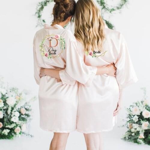 Custom Robes Satin Team Bride Robe Women Kimono Wedding Bridesmaid Robes Bathrobe Female Gowns Sleepwear