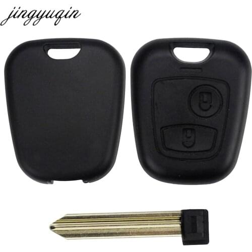Jingyuqin 2 Button Remote Key Flip Fob Car Key Case for Citroen C1 C2 C3 Saxo Xsara Picasso Berlingo Uncut Blade Car Key Shell