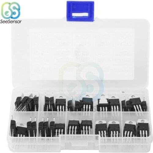 10value 60PCS LM317 L7805 L7806 L7808 L7809 L7810 L7812 L7815 L7818 L7824 Transistor Assortment Kit Voltage Regulator Box